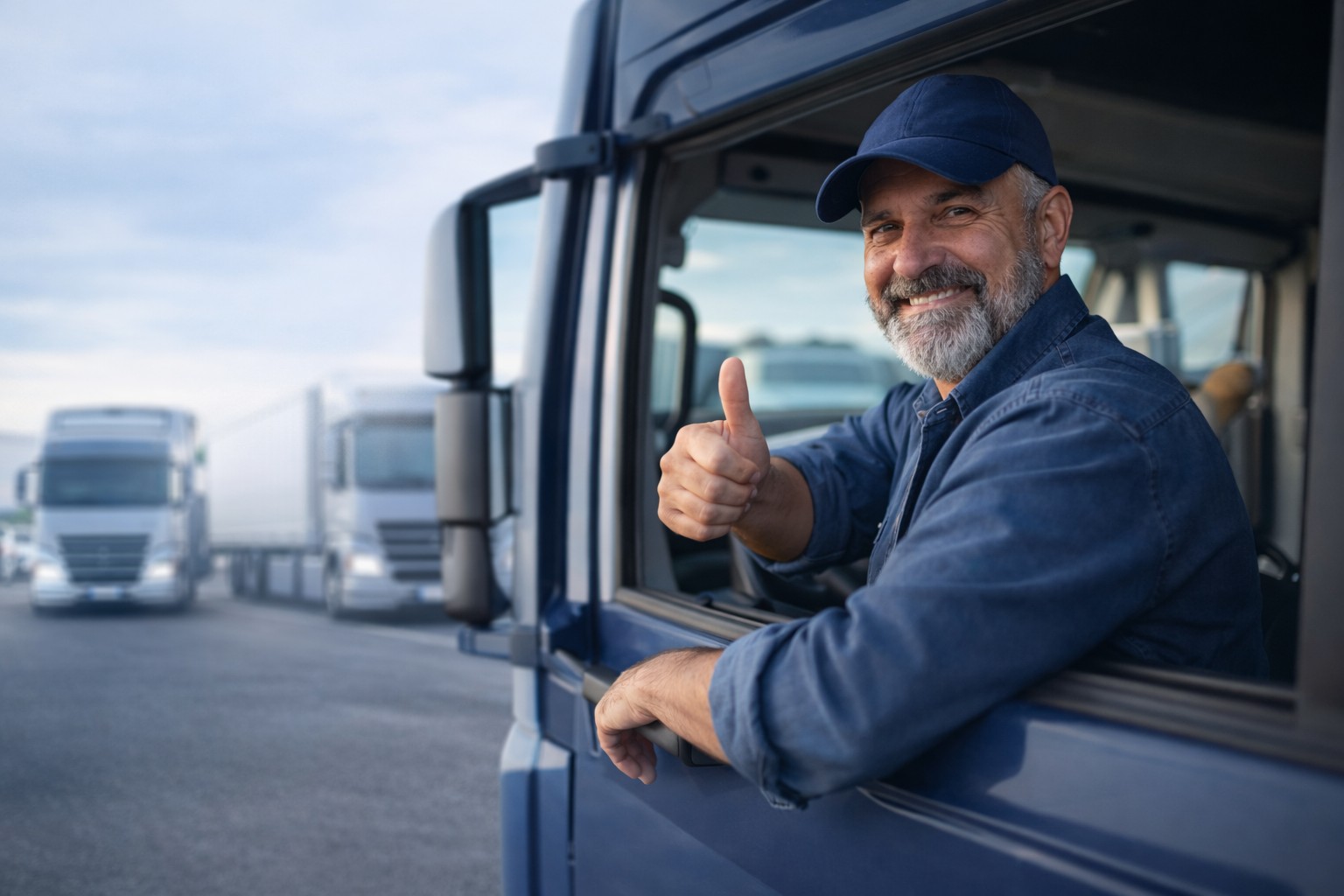 Caminhoneiro em jornada de trabalho